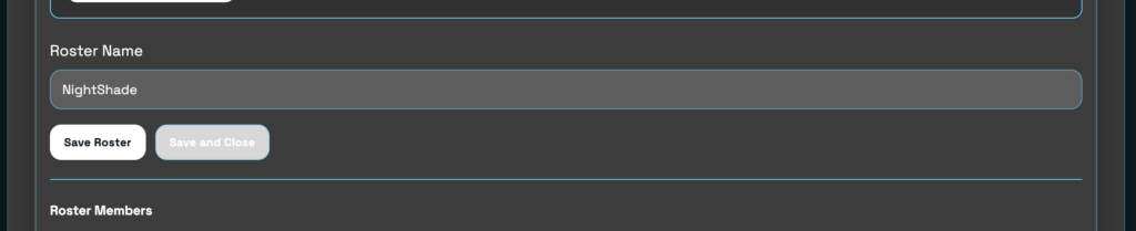 Change or Update your Roster Name