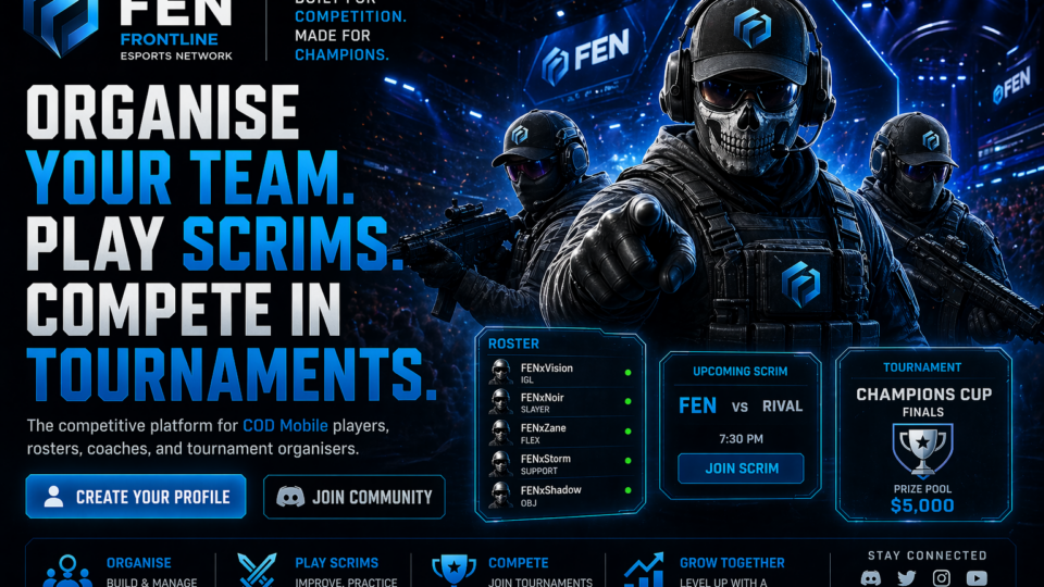 Organise Your Team. Play Scrims. Compete in Tournaments.