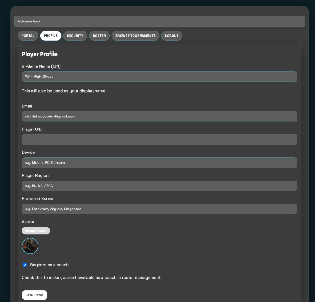 Player profile