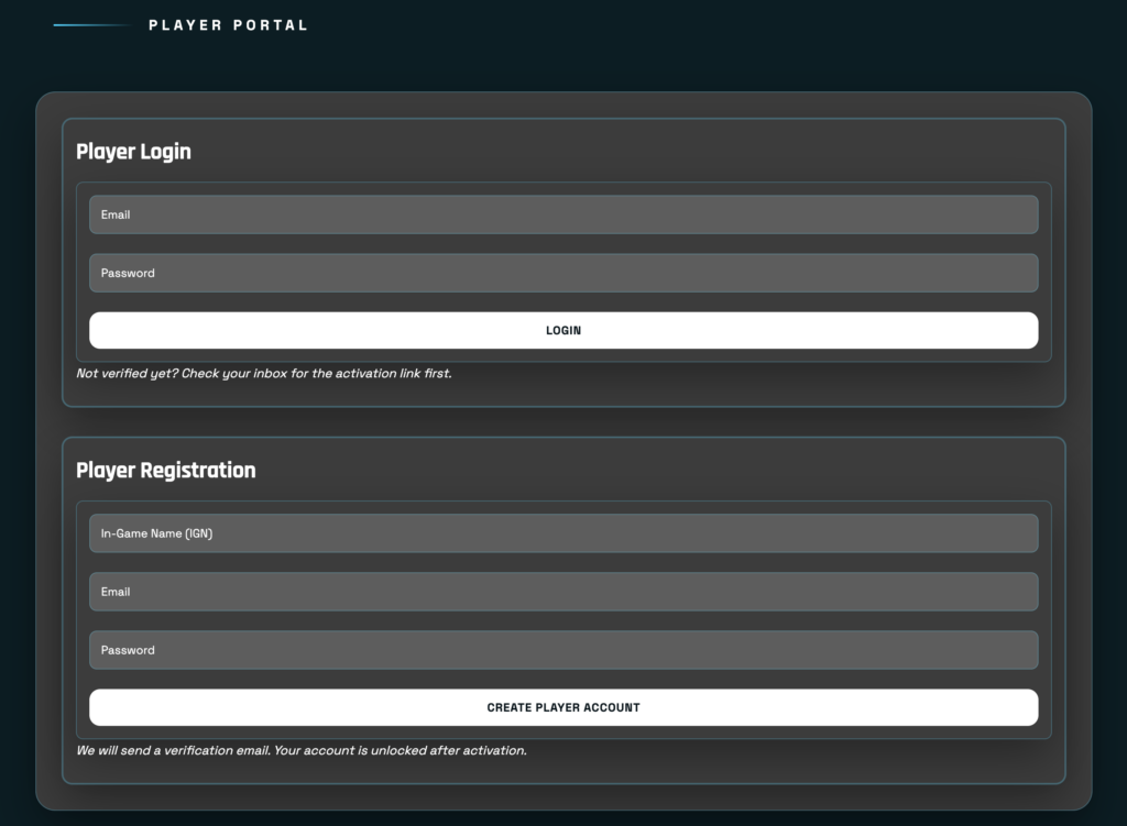 Register as a Player
